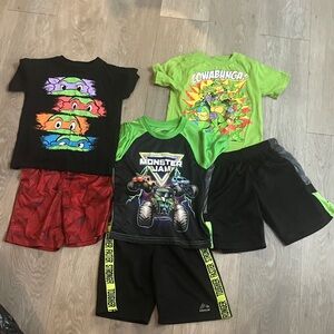 3 Boys Shorts & Tees Outfits Size: 4T